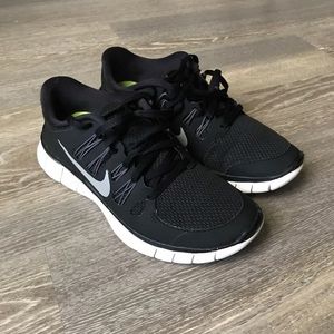 Nike Free 5.0+ Women’s Black White Running Shoe 7